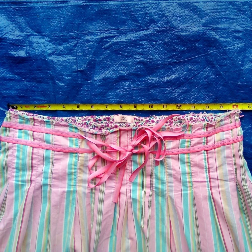 Old Navy Striped Pink and Green Women's Skirt